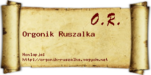 Orgonik Ruszalka névjegykártya